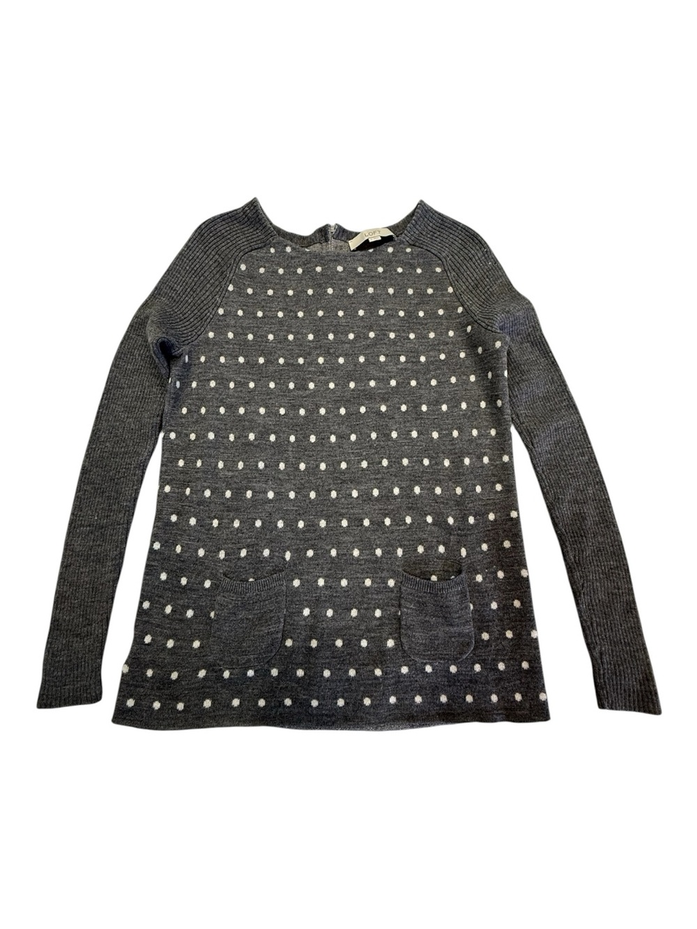 Ann Taylor Loft Polka Dot Boatneck Sweater Size S